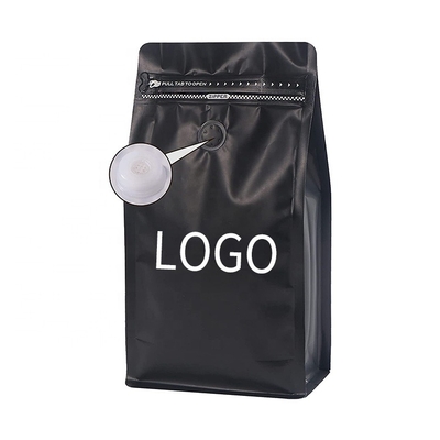 High Moisture Proof Custom Black Oat Milk Powder Coffee Bags Flat Bottom Paper Barrier Aluminum Foil Packaging With Valve And Zipper